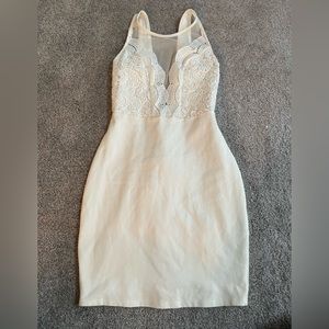 White lace back lace dress